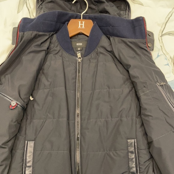 Boss leather jacket with hoody - like new !! - Picture 3 of 7